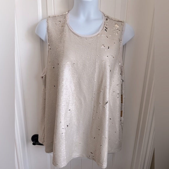 NWT Rachel Roy Sequined Tank Collaboration w/Macys in Champagne, Size 3X - Picture 1 of 11